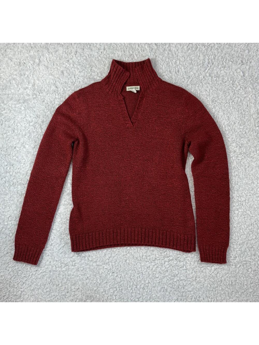 St. John's Bay Women’s Deep Red V-neck Knit Pullover Sweater (size M) #TM225